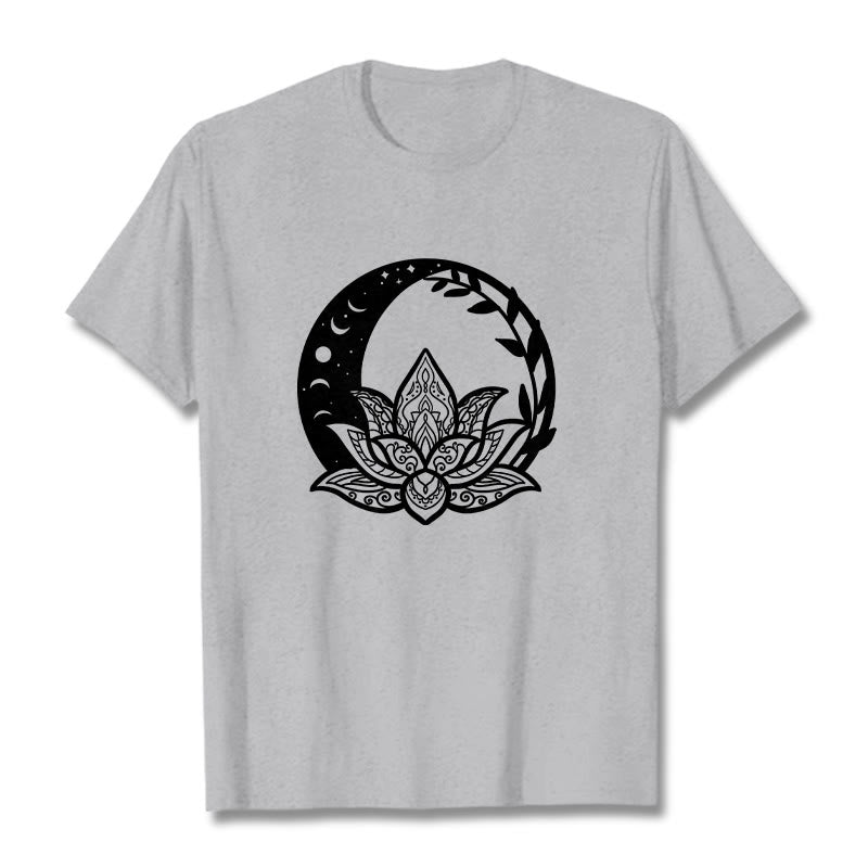 Buddha Stones ​​Lotus Blume Sonne Mond Ineinander verschlungenen Reben T T-shirt - Hellgrau - 2XL - image 20