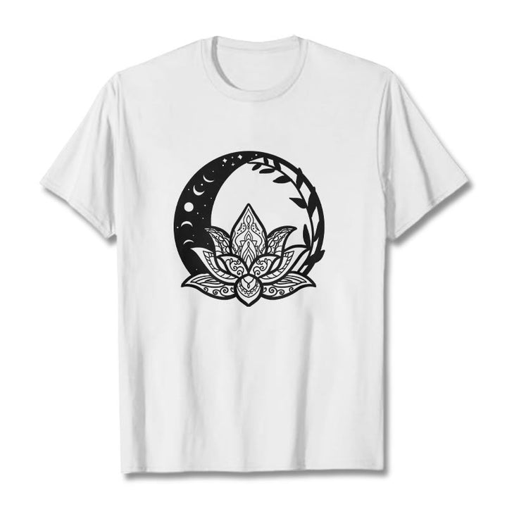 Buddha Stones ​​Lotus Blume Sonne Mond Ineinander verschlungenen Reben T T-shirt - Weiß - 2XL - image 0