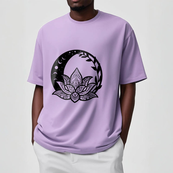 Buddha Stones ​​Lotus Blume Sonne Mond Ineinander verschlungenen Reben T T-shirt - image 17
