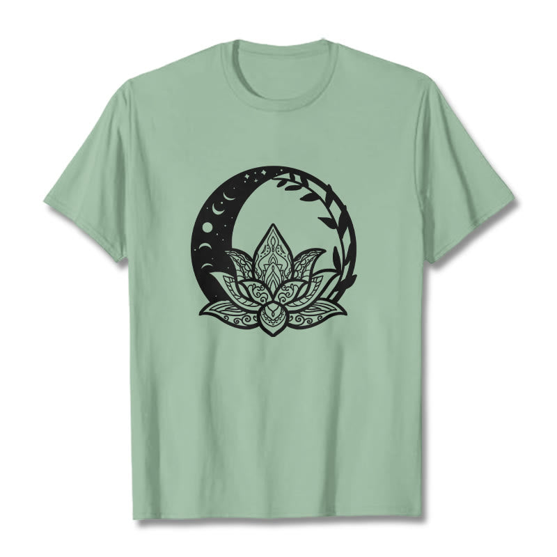 Buddha Stones ​​Lotus Blume Sonne Mond Ineinander verschlungenen Reben T T-shirt - Hellgrün - 2XL - image 14