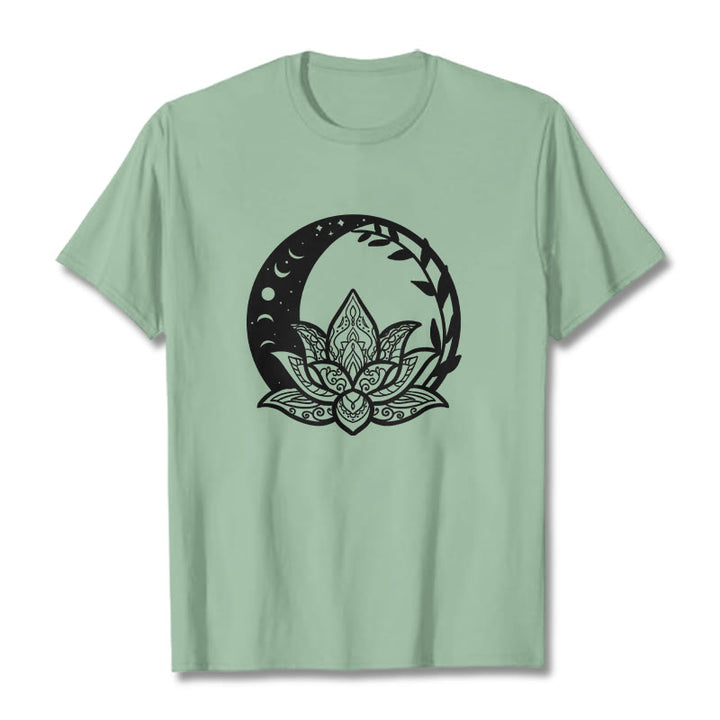 Buddha Stones ​​Lotus Blume Sonne Mond Ineinander verschlungenen Reben T T-shirt - Hellgrün - 2XL - image 14