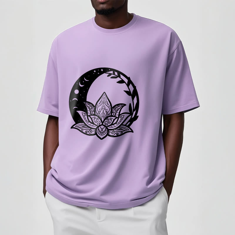 Buddha Stones ​​Lotus Blume Sonne Mond Ineinander verschlungenen Reben T T-shirt - image 18