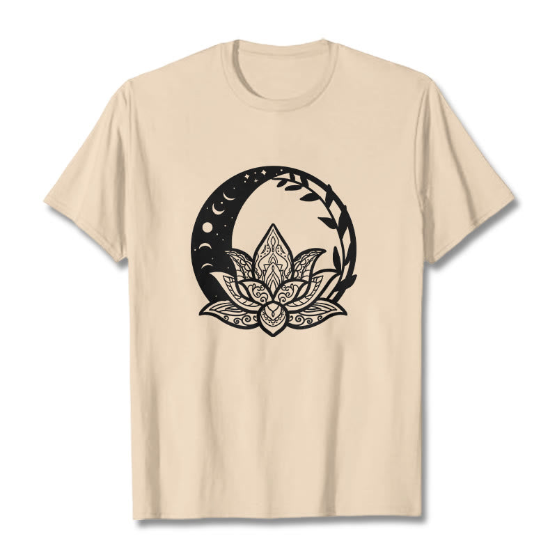 Buddha Stones ​​Lotus Blume Sonne Mond Ineinander verschlungenen Reben T T-shirt - Biskuit - 2XL - image 8