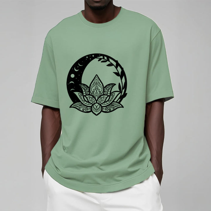 Buddha Stones ​​Lotus Blume Sonne Mond Ineinander verschlungenen Reben T T-shirt - image 15