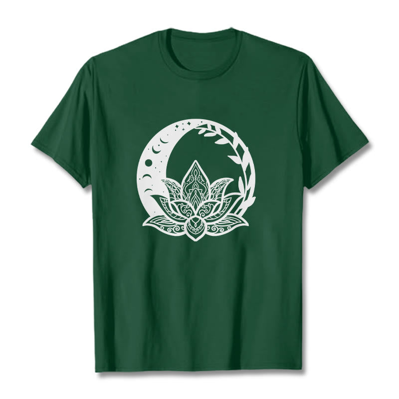Buddha Stones ​​Lotus Blume Sonne Mond Ineinander verschlungenen Reben T T-shirt - Waldgrün - 2XL - image 10