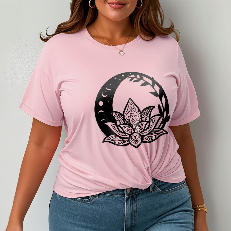 Buddha Stones ​​Lotus Blume Sonne Mond Ineinander verschlungenen Reben T T-shirt - image 14