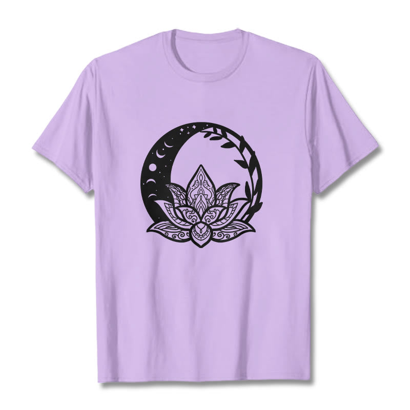 Buddha Stones ​​Lotus Blume Sonne Mond Ineinander verschlungenen Reben T T-shirt - Pflaume - 2XL - image 17