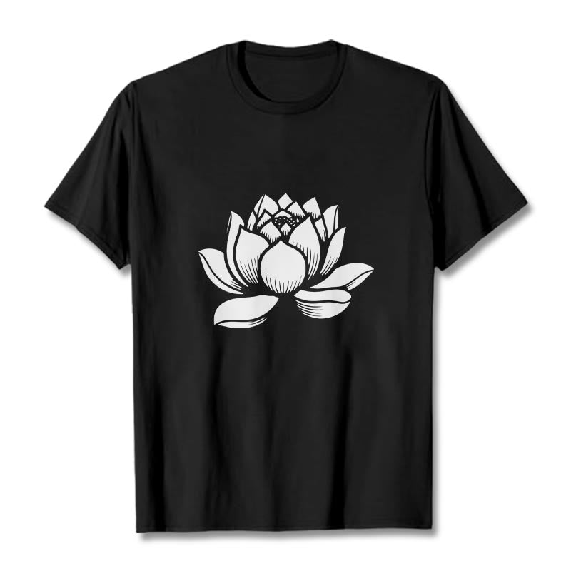Buddha Stones ​​Lotus Blume Design T T-shirt - Schwarz - 2XL - image 3