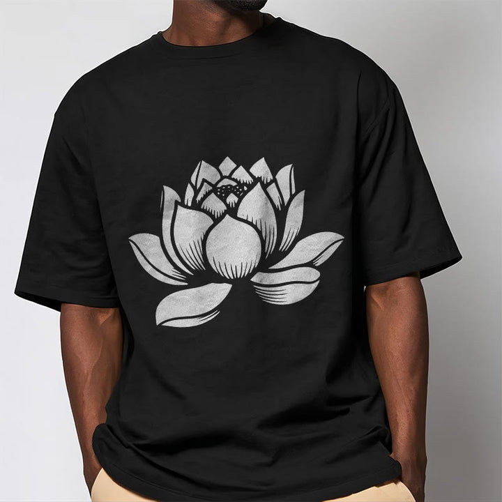 Buddha Stones ​​Lotus Blume Design T T-shirt - image 5