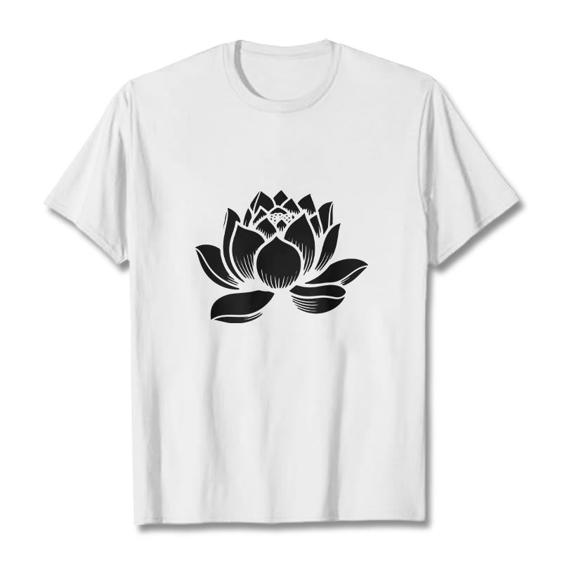 Buddha Stones ​​Lotus Blume Design T T-shirt - Weiß - 2XL - image 8