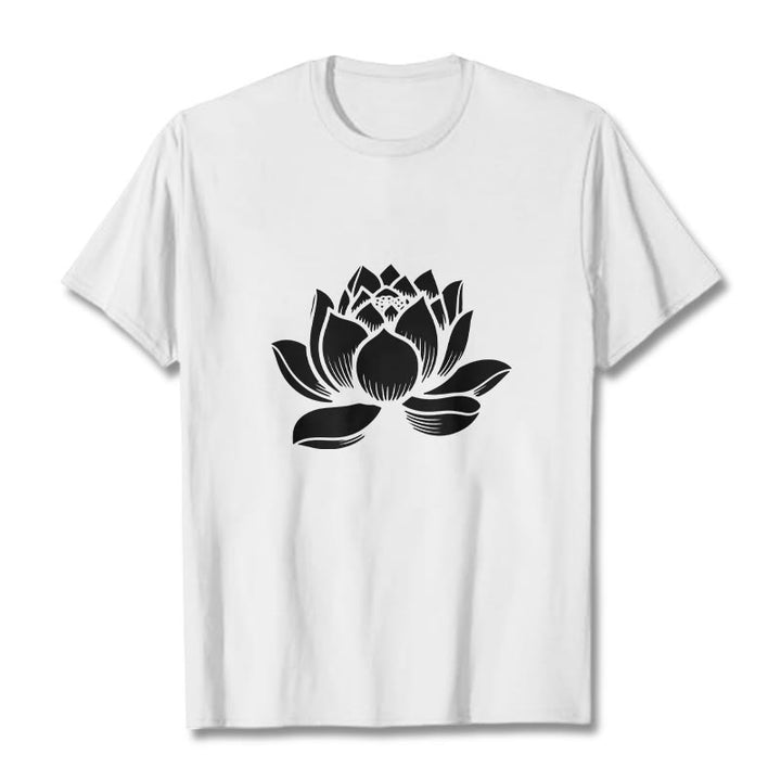 Buddha Stones ​​Lotus Blume Design T T-shirt - Weiß - 2XL - image 8