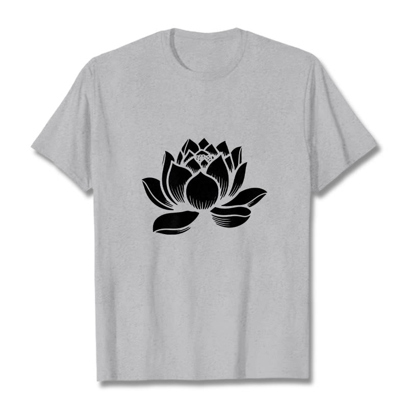 Buddha Stones ​​Lotus Blume Design T T-shirt - Hellgrau - 2XL - image 19