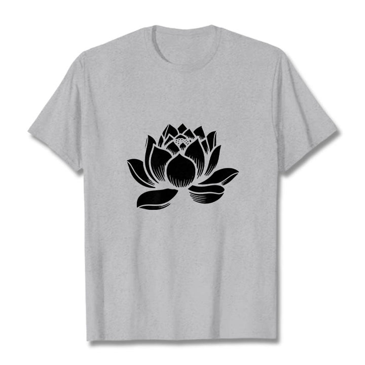 Buddha Stones ​​Lotus Blume Design T T-shirt - Hellgrau - 2XL - image 20