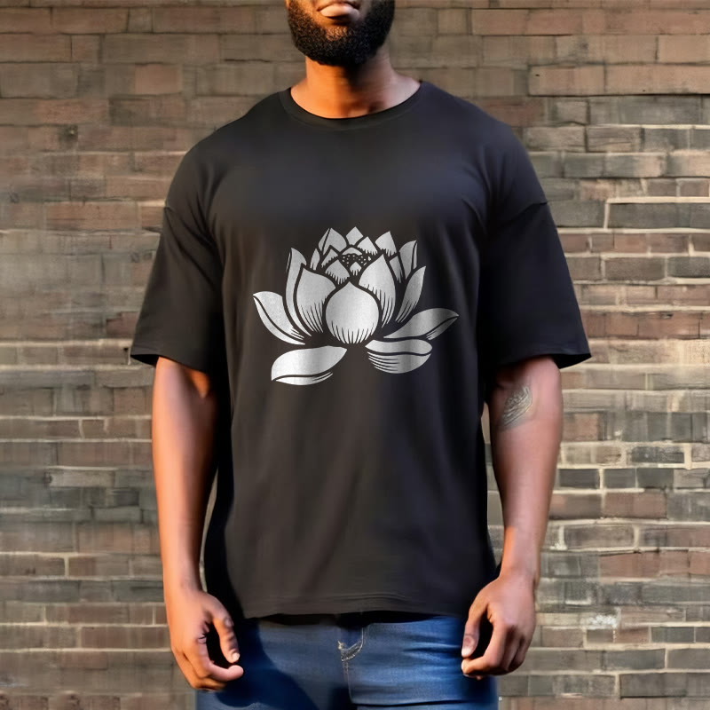 Buddha Stones ​​Lotus Blume Design T T-shirt - image 5