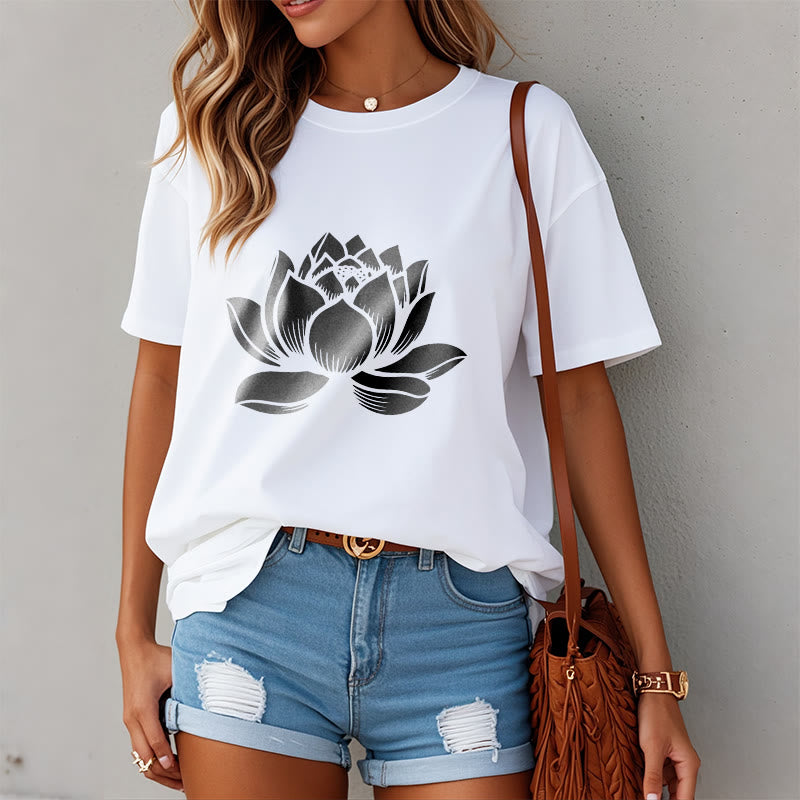 Buddha Stones ​​Lotus Blume Design T T-shirt - image 9