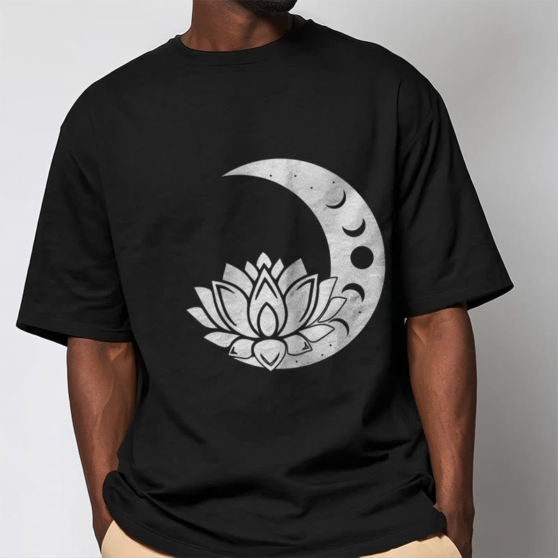Buddha Stones ​​Halbmond Lotus Blume Sonne T-shirt - image 6