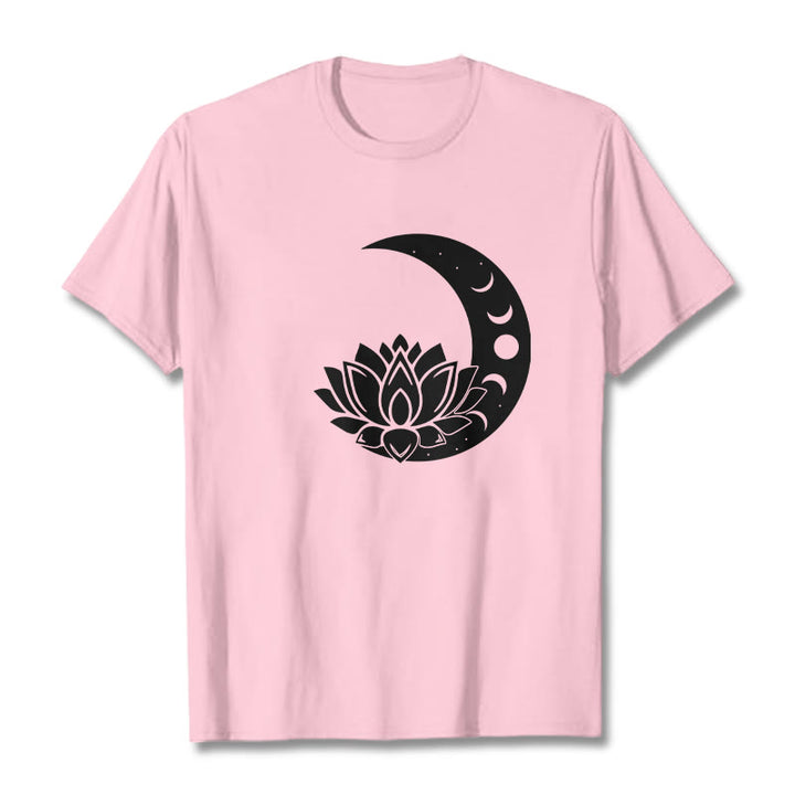 Buddha Stones ​​Halbmond Lotus Blume Sonne T-shirt - Hellrosa - 2XL - image 13