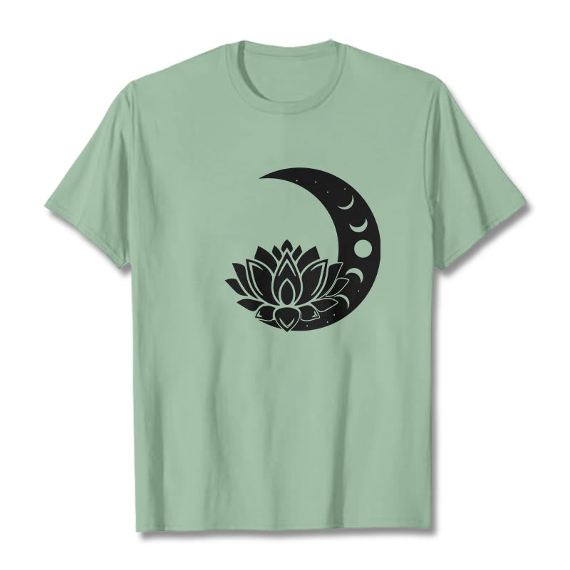 Buddha Stones ​​Halbmond Lotus Blume Sonne T-shirt - Blassgrün - 2XL - image 15