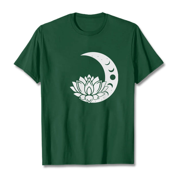 Buddha Stones ​​Halbmond Lotus Blume Sonne T-shirt - Waldgrün - 2XL - image 10