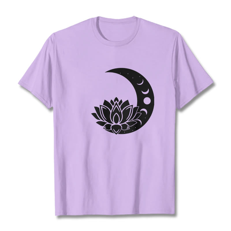 Buddha Stones ​​Halbmond Lotus Blume Sonne T-shirt - Pflaume - 2XL - image 17