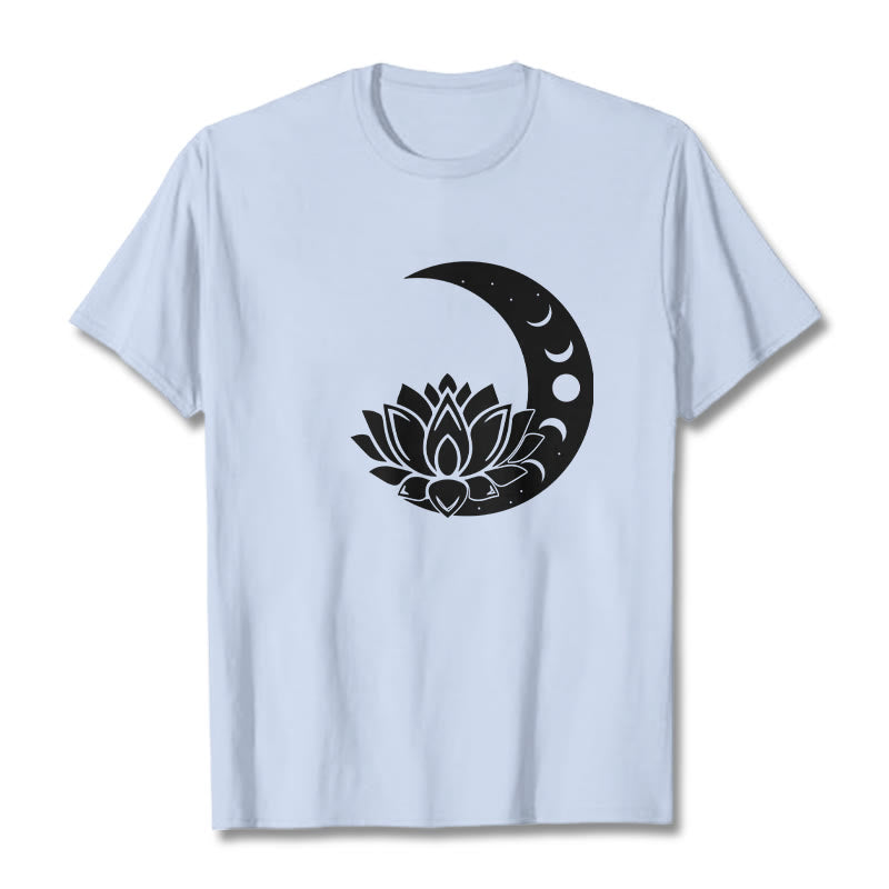 Buddha Stones ​​Halbmond Lotus Blume Sonne T-shirt - HellCyan - 2XL - image 19