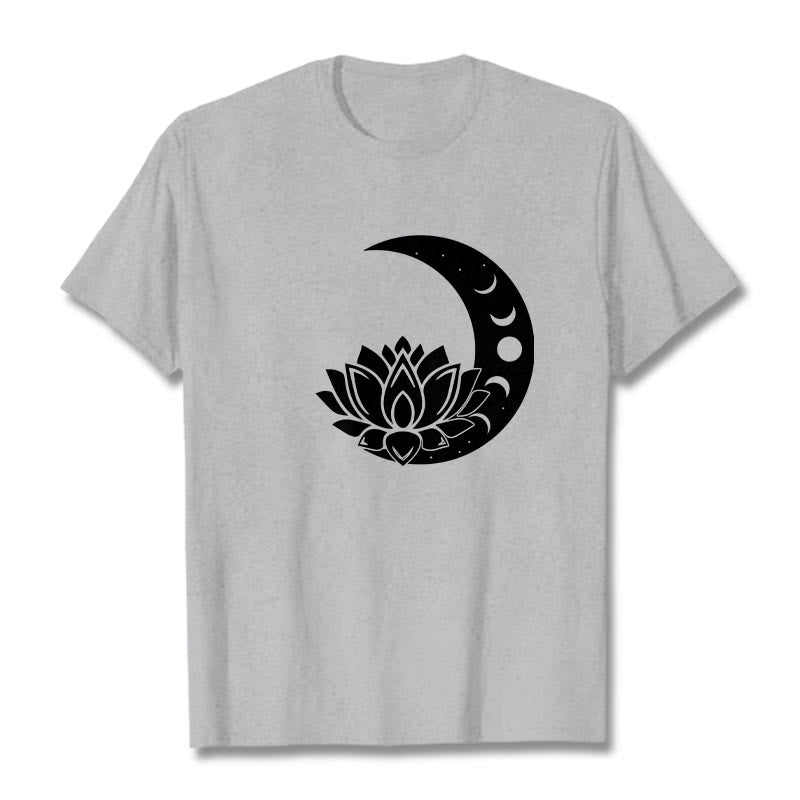 Buddha Stones ​​Halbmond Lotus Blume Sonne T-shirt - Hellgrau - 2XL - image 19