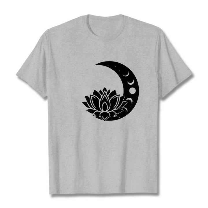 Buddha Stones ​​Halbmond Lotus Blume Sonne T-shirt - Hellgrau - 2XL - image 19
