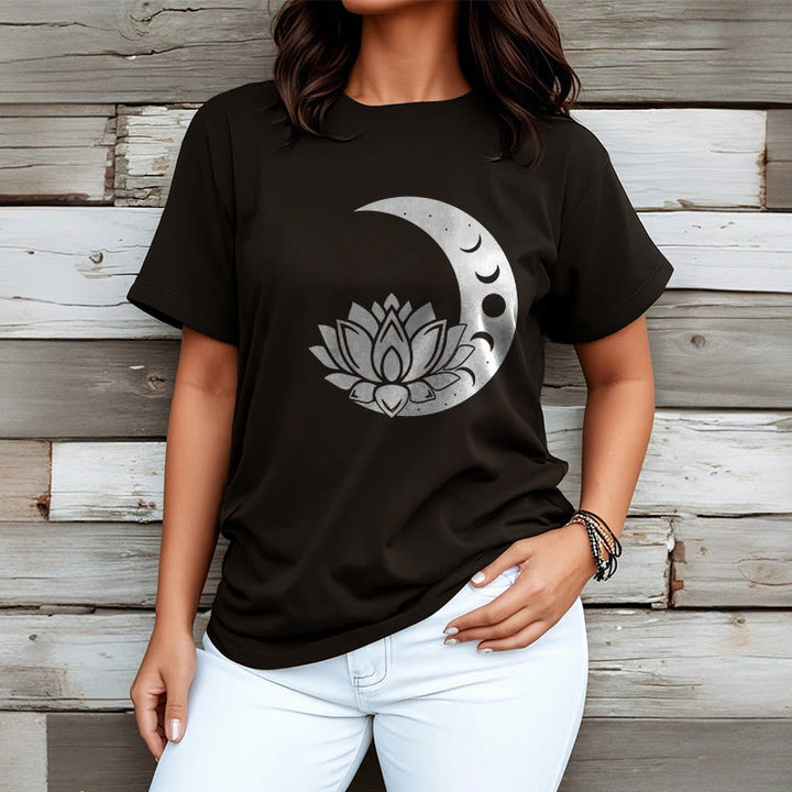 Buddha Stones ​​Halbmond Lotus Blume Sonne T-shirt - image 7