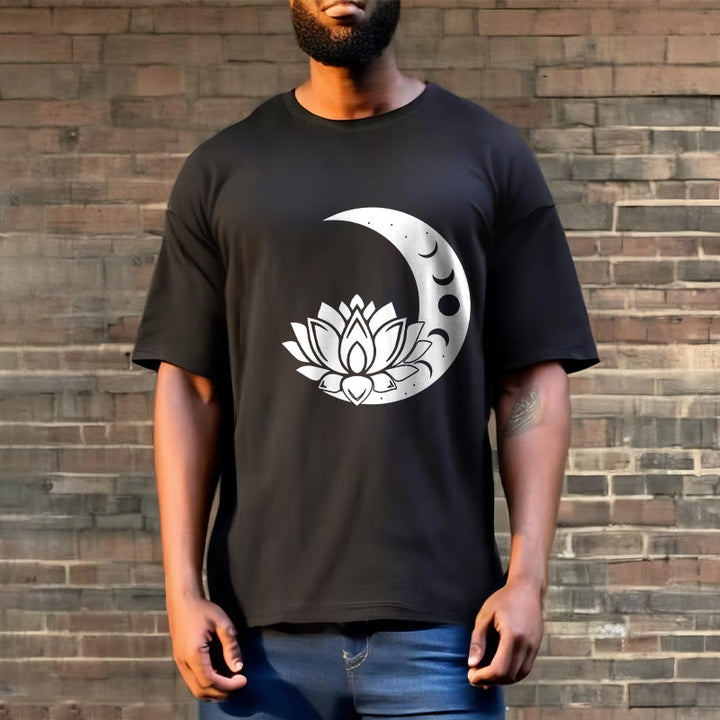 Buddha Stones ​​Halbmond Lotus Blume Sonne T-shirt - image 7