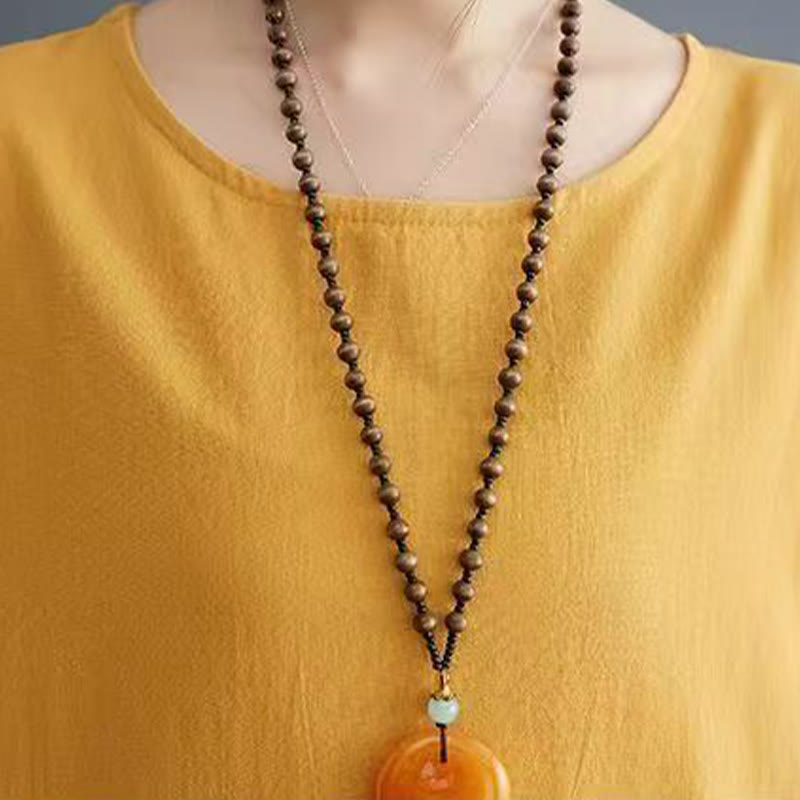 Sommerkleid mit Buddha Stones -Print und Phönix-Muster, Kurzarm, Midi-Länge - image 11