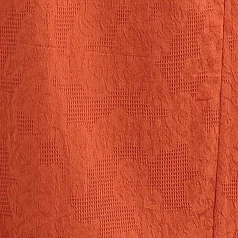 Buddha Stones – Schlichtes Midikleid aus Baumwolle und Leinen mit Jacquard-Revers und kurzen Ärmeln und Taschen - image 19