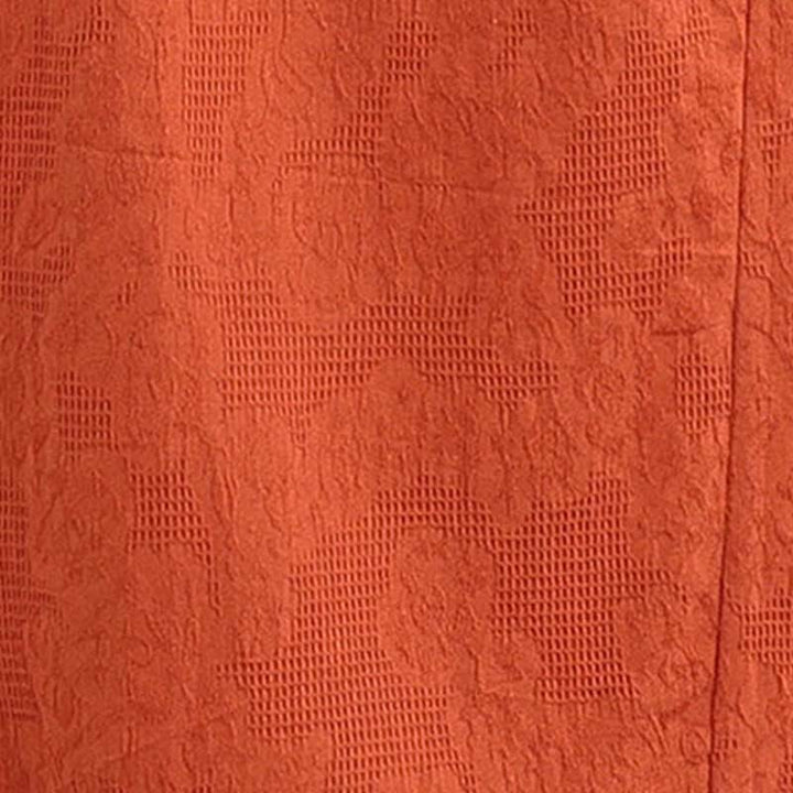 Buddha Stones – Schlichtes Midikleid aus Baumwolle und Leinen mit Jacquard-Revers und kurzen Ärmeln und Taschen - image 19