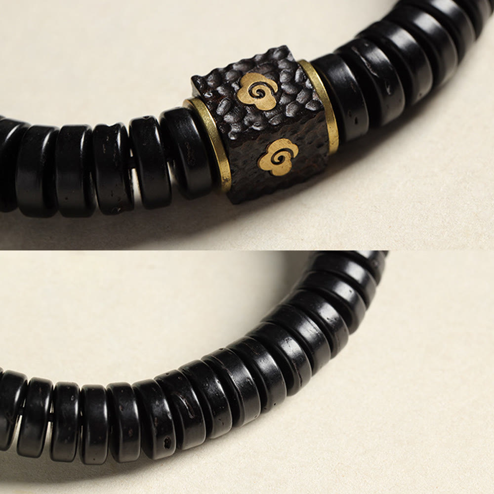 Buddha Stones Tibetische Kokosnussschale Glücksverheißende Wolken Positives Armband