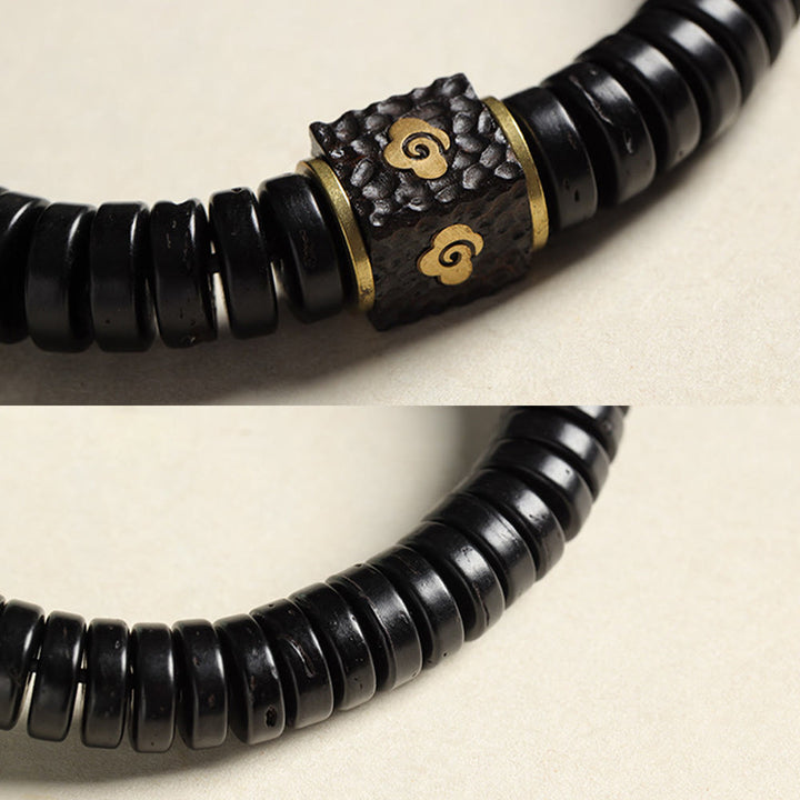 Buddha Stones Tibetische Kokosnussschale Glücksverheißende Wolken Positives Armband