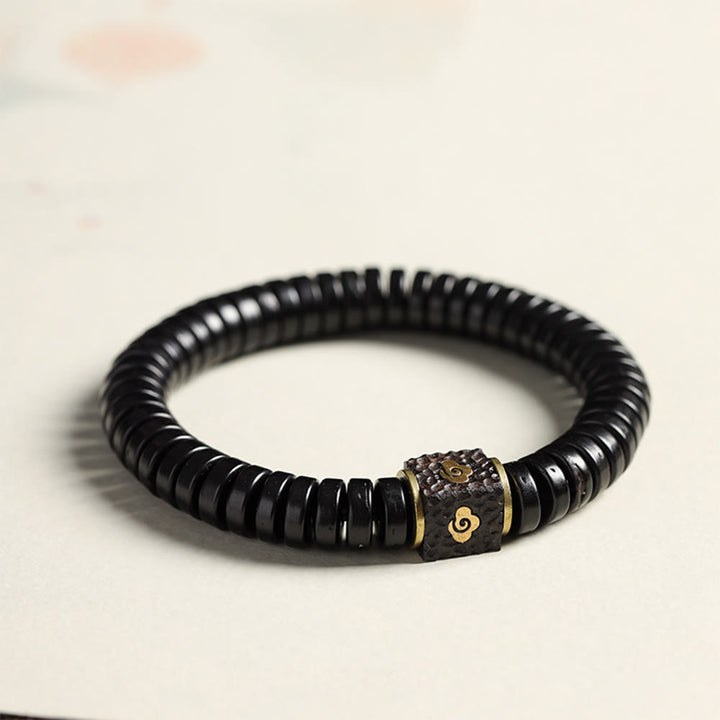 Buddha Stones Tibetische Kokosnussschale Glücksverheißende Wolken Positives Armband