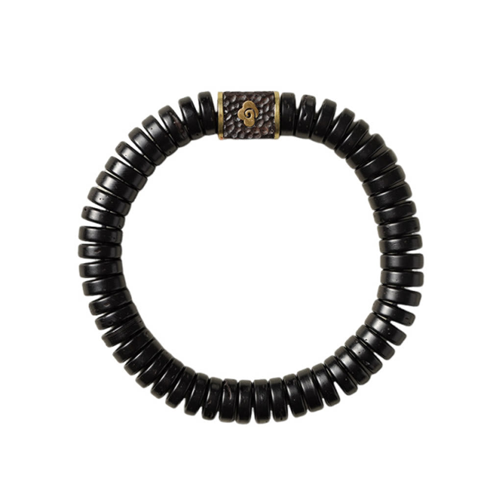 Buddha Stones Tibetische Kokosnussschale Glücksverheißende Wolken Positives Armband