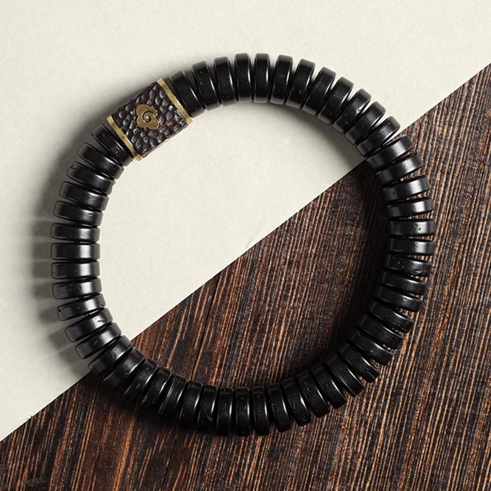 Buddha Stones Tibetische Kokosnussschale Glücksverheißende Wolken Positives Armband