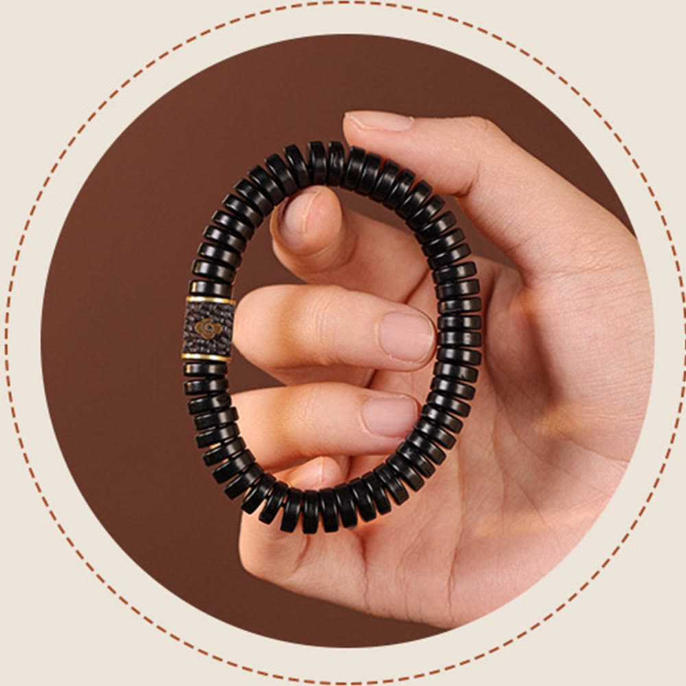 Buddha Stones Tibetische Kokosnussschale Glücksverheißende Wolken Positives Armband