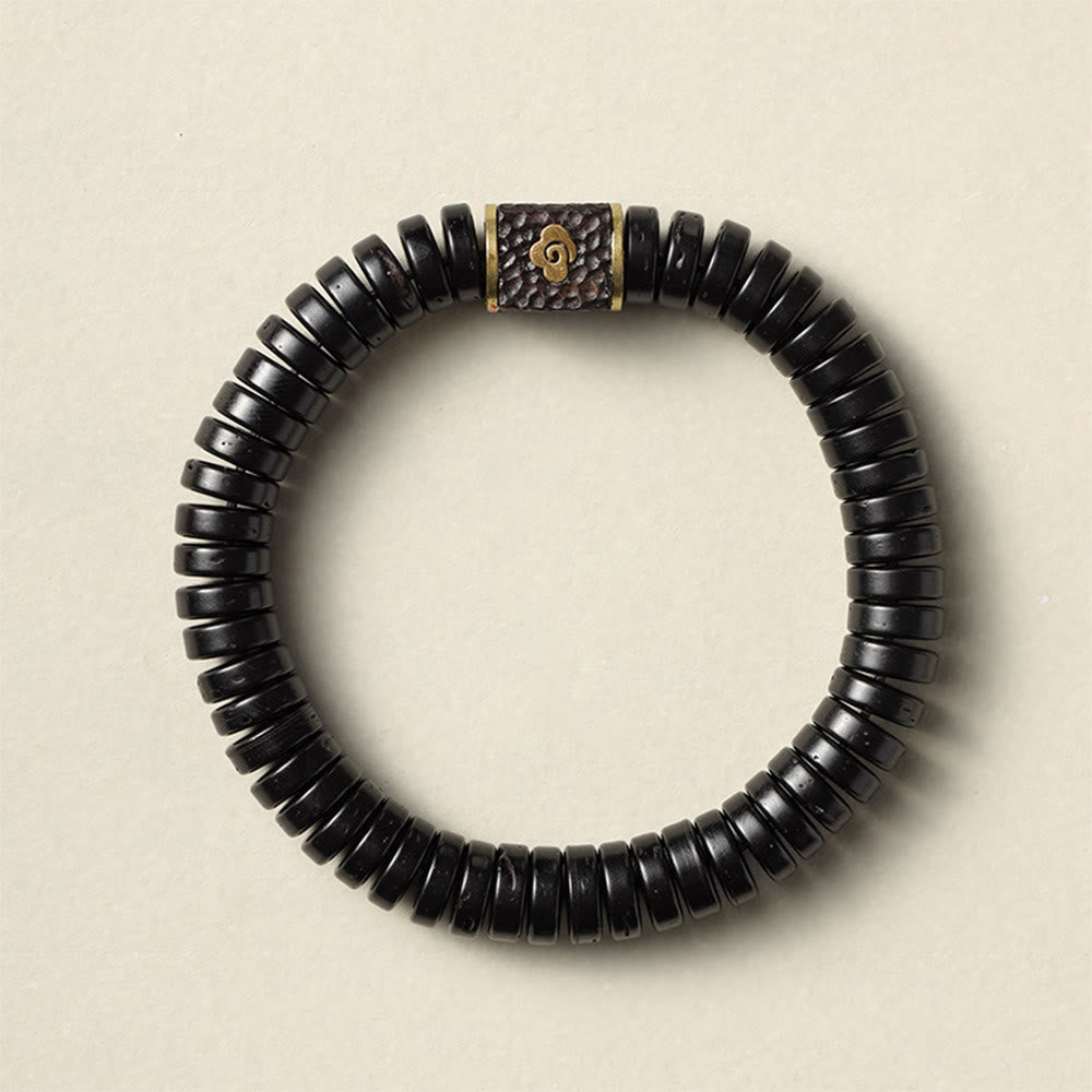Buddha Stones Tibetische Kokosnussschale Glücksverheißende Wolken Positives Armband