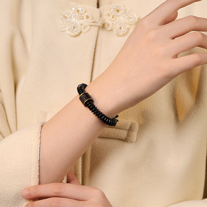 Buddha Stones Tibetische Kokosnussschale Glücksverheißende Wolken Positives Armband