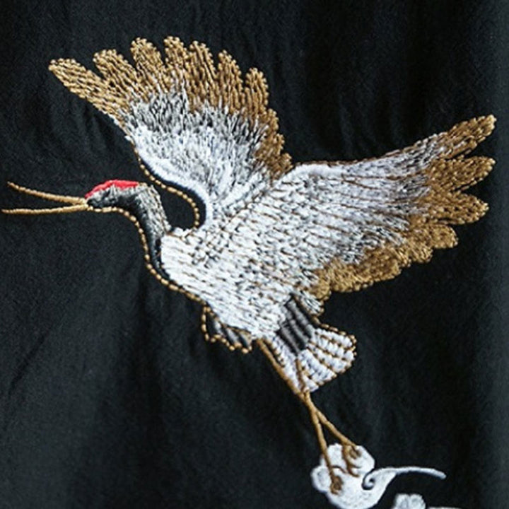 Kimono mit offener Vorderseite und Buddha Stones -Stickerei aus Baumwolle und Leinen für Herren mit Dreiviertelärmeln - image 17