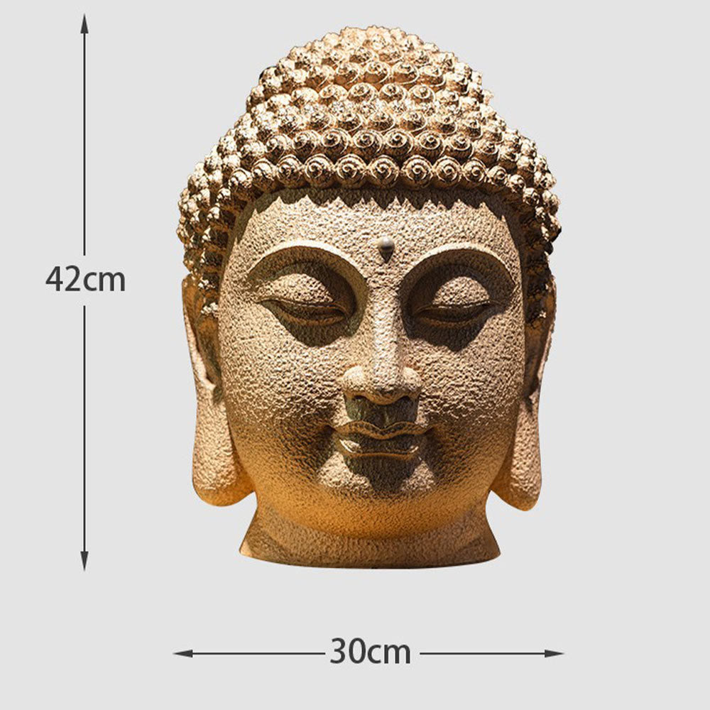 Buddha Stones, geschlossene Augen, meditierender Buddha-Kopf, Harzstatue, Zen-Dekoration, 42 x 30 x 30 cm