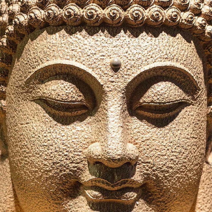 Buddha Stones, geschlossene Augen, meditierender Buddha-Kopf, Harzstatue, Zen-Dekoration, 42 x 30 x 30 cm