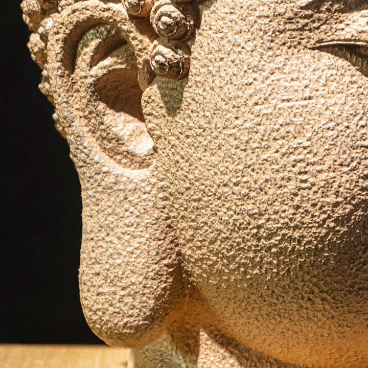 Buddha Stones, geschlossene Augen, meditierender Buddha-Kopf, Harzstatue, Zen-Dekoration, 42 x 30 x 30 cm