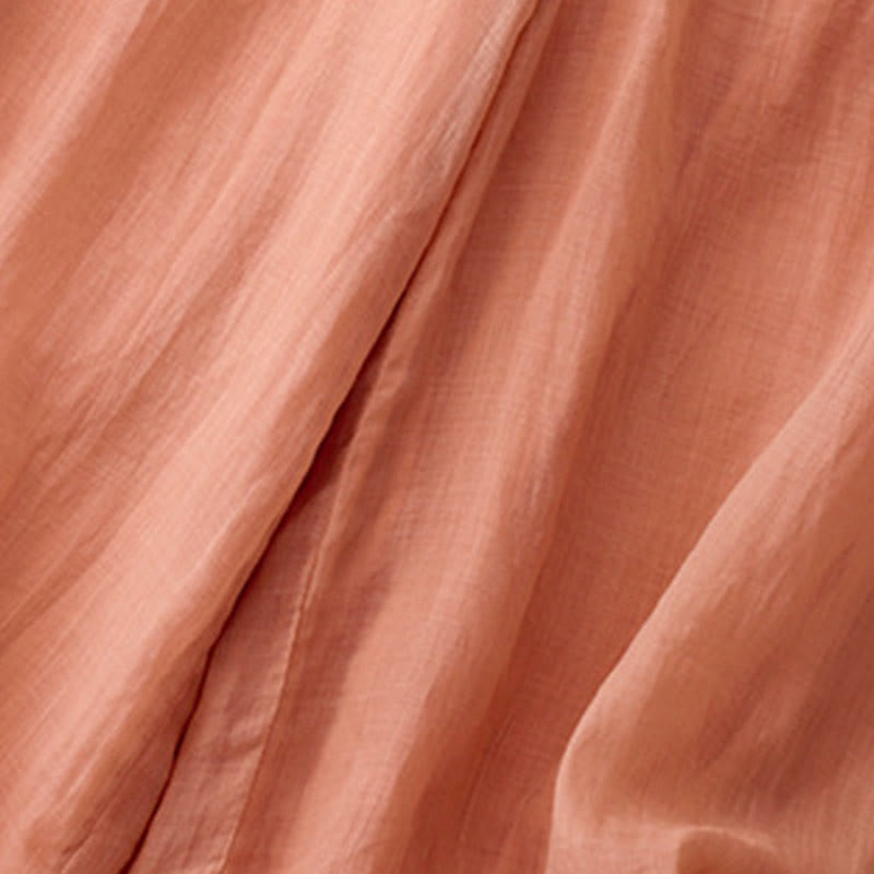 Buddha Stones Geometrische Stickerei Elastische Taille Damenhose aus Baumwolle und Leinen mit weitem Bein und Taschen - image 5