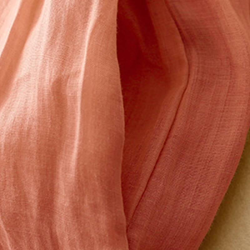 Buddha Stones Geometrische Stickerei Elastische Taille Damenhose aus Baumwolle und Leinen mit weitem Bein und Taschen - image 3