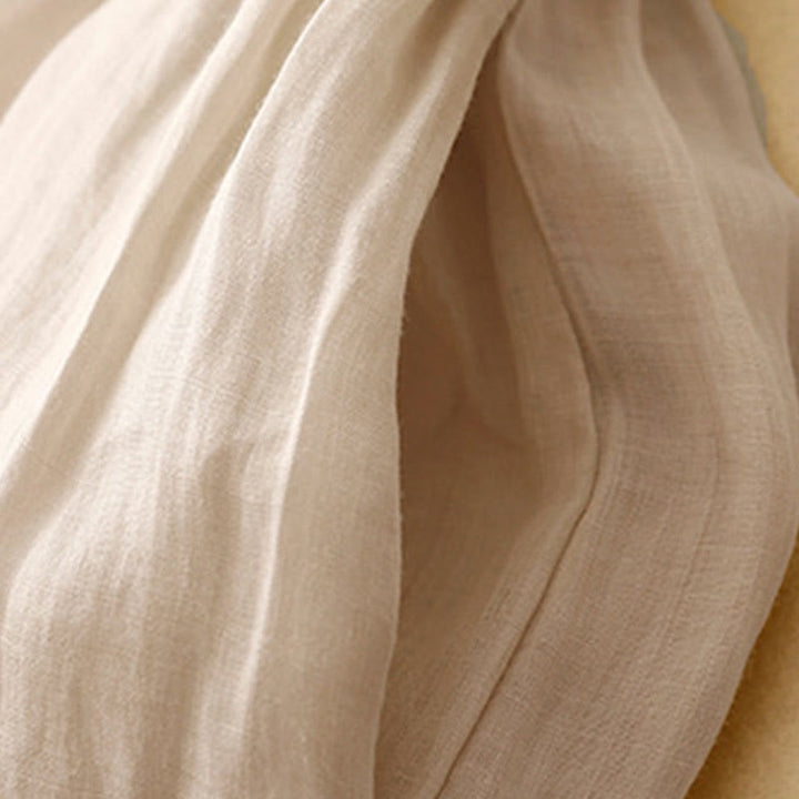 Buddha Stones Geometrische Stickerei Elastische Taille Damenhose aus Baumwolle und Leinen mit weitem Bein und Taschen - image 14