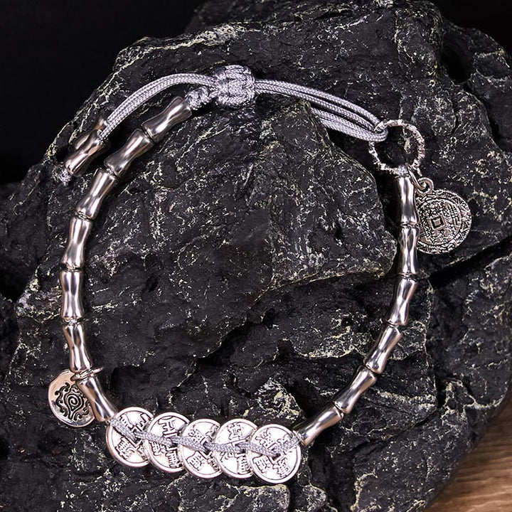 Buddha Stones Fünf Kaiser-Münzen Berggeister Geld ausgeben Armband