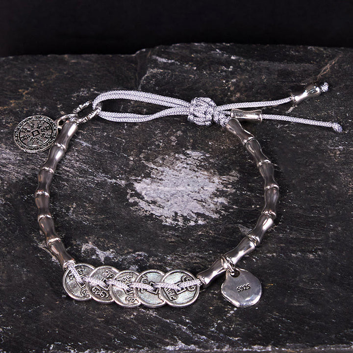 Buddha Stones Fünf Kaiser-Münzen Berggeister Geld ausgeben Armband