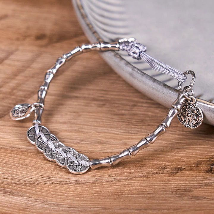 Buddha Stones Fünf Kaiser-Münzen Berggeister Geld ausgeben Armband